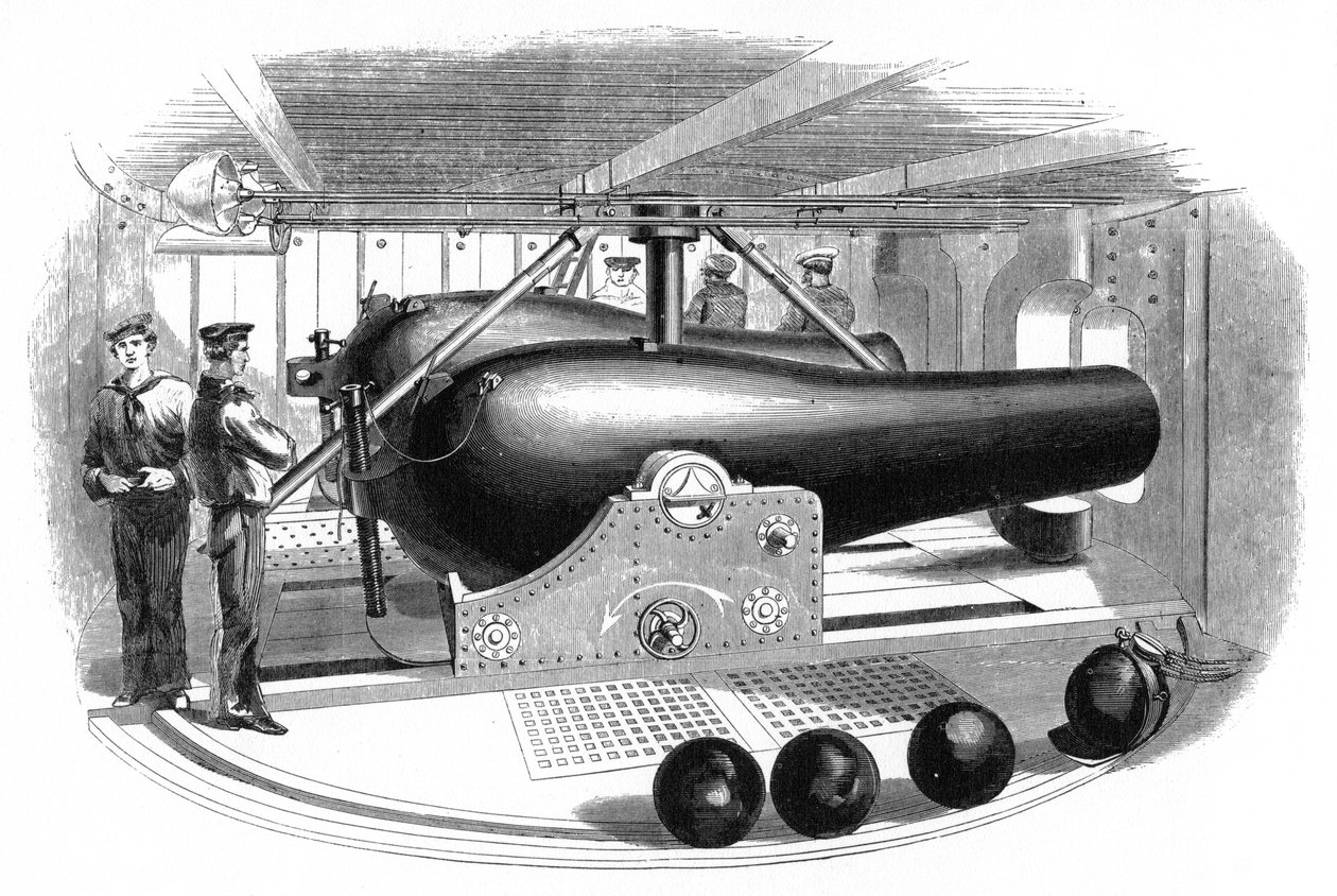 USS Passaic, c1860s Gemideki Silah Taret by Unbekannt