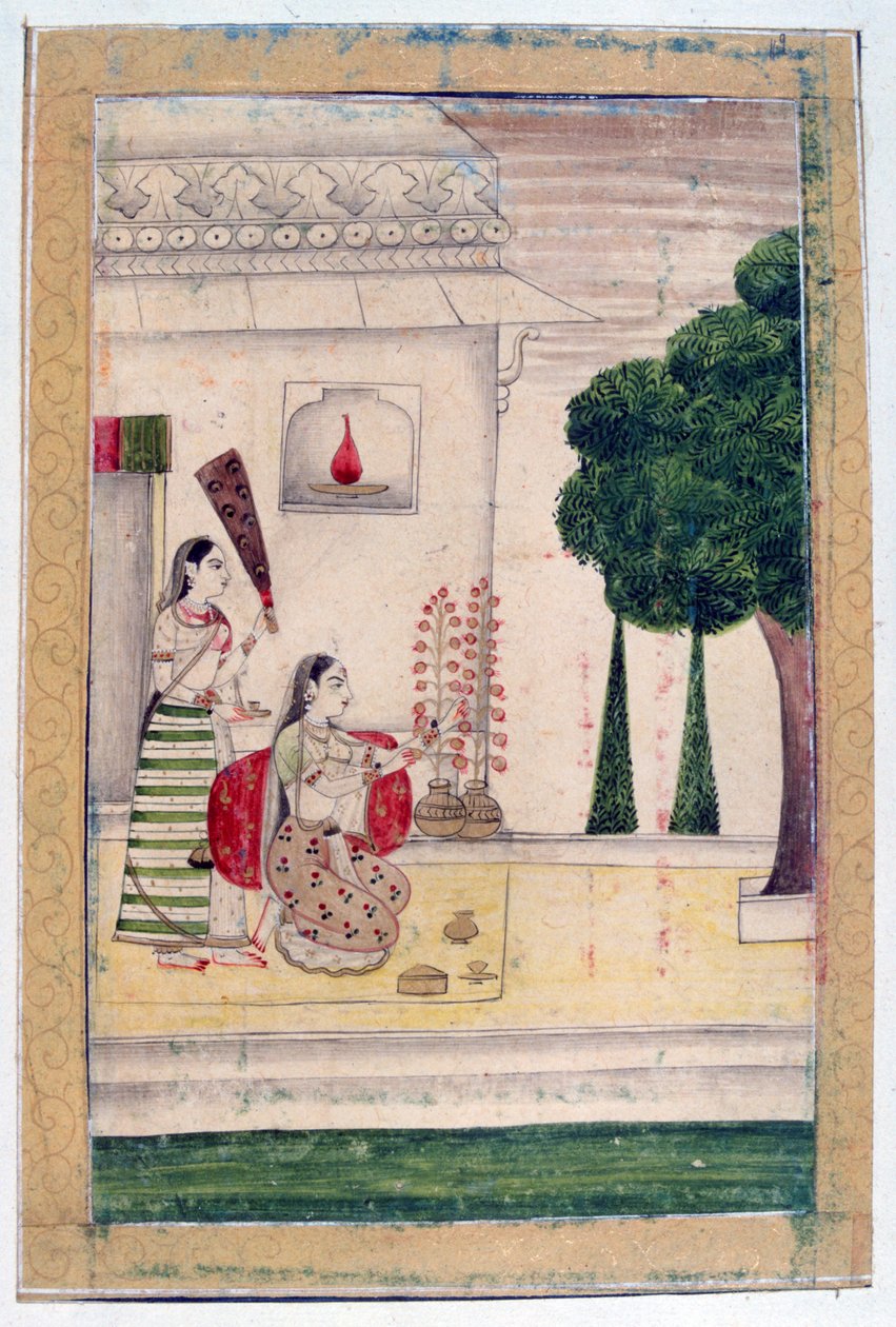 Gunakali Ragini, Ragamala Albümü, Rajasthan Okulu, 19. Yüzyıl by Unbekannt