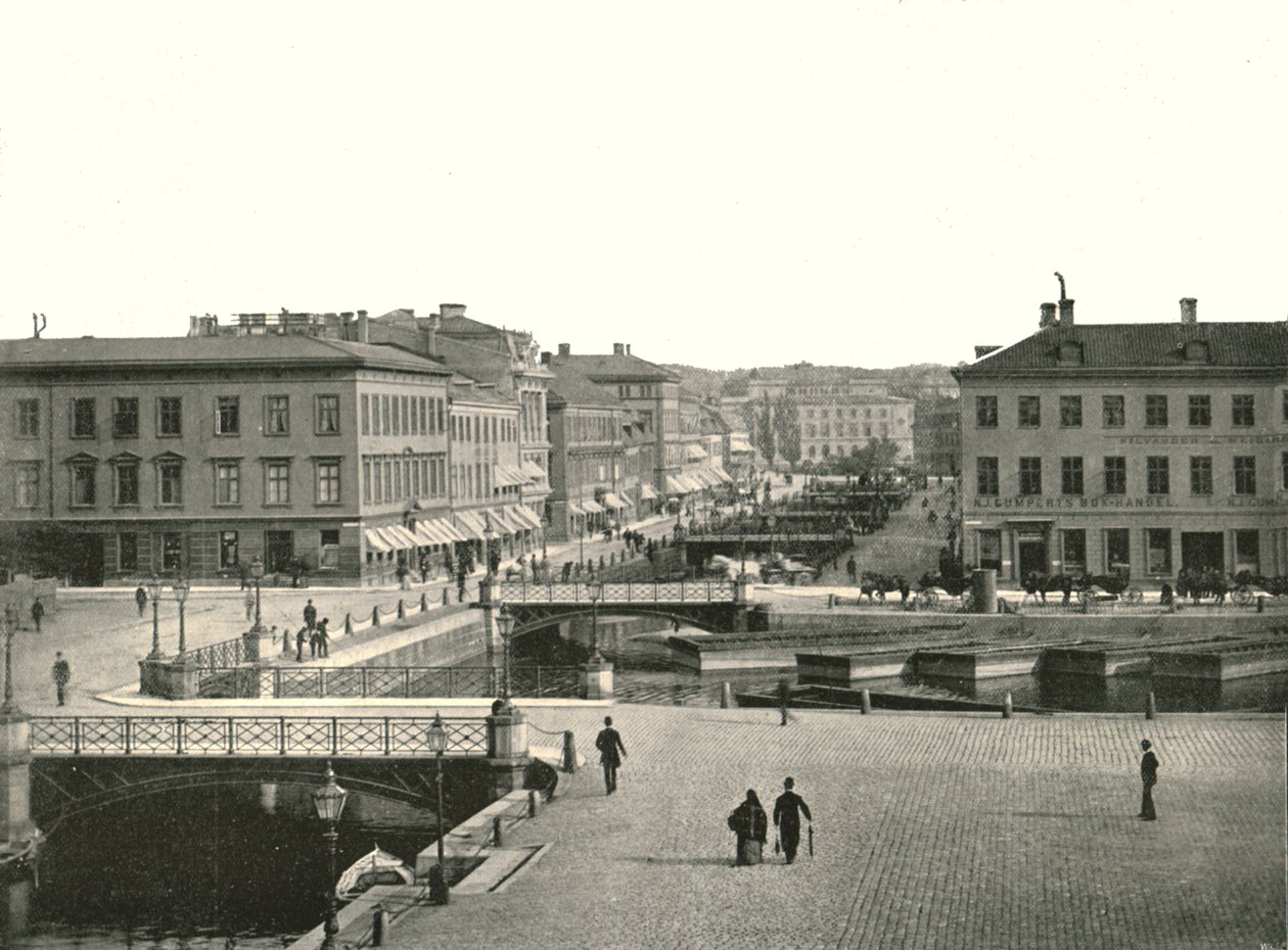 Gustav Adolfs torg ve Ostra Hamngatan, Göteborg, İsveç, 1895. by Unbekannt