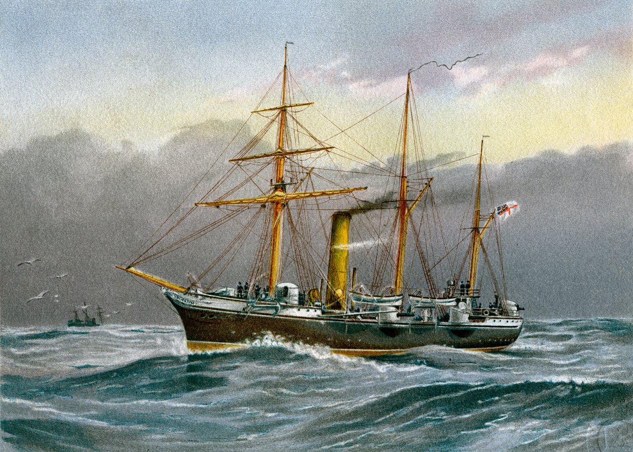 HMS Nymphe, Kraliyet Donanması şaloması, c1890-c1893 by Unbekannt
