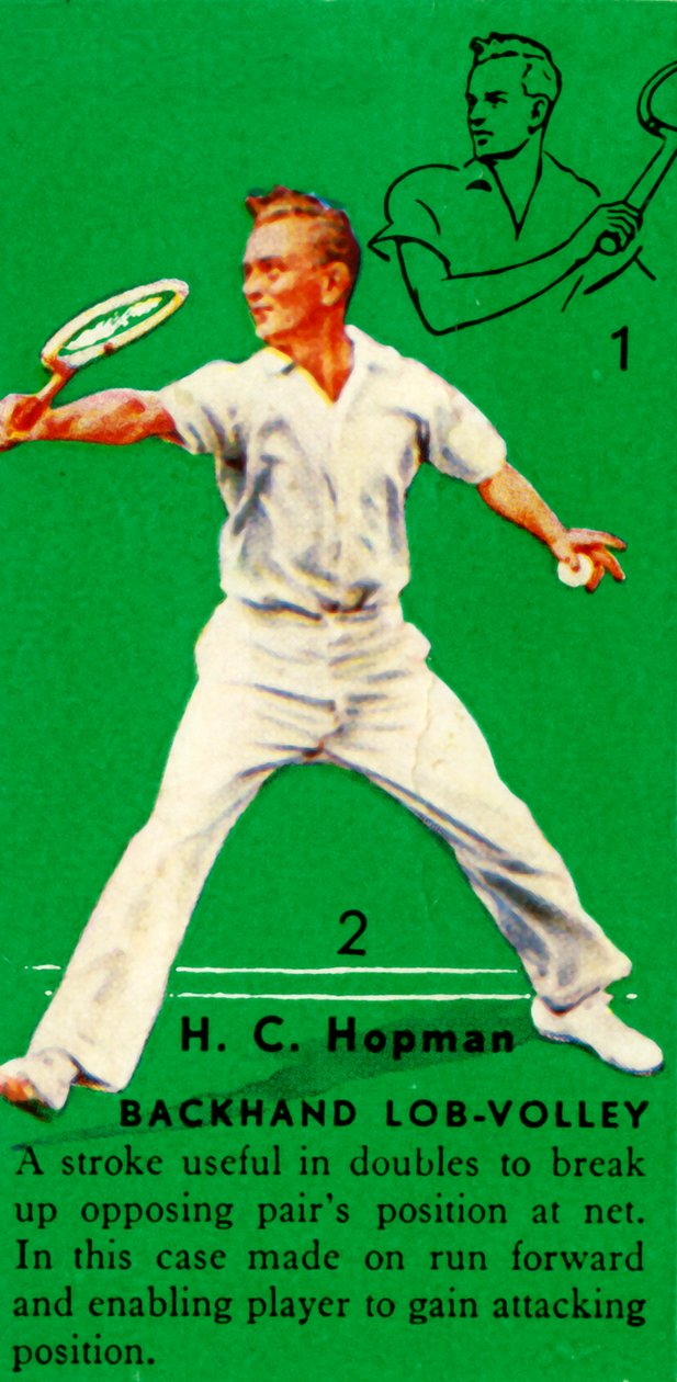H.C. Hopman - Backhand Lob-Volley, c1935. by Unbekannt