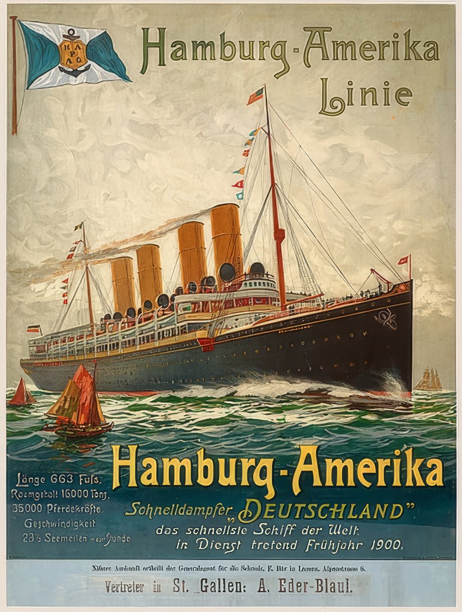 Hamburg-Amerika hattı. Almanya, Hamburg, 1899 by Unbekannt
