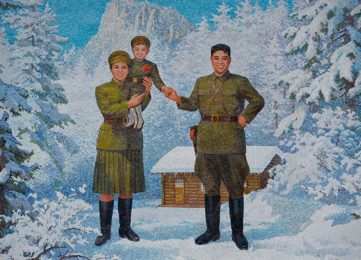 Mutlu aile. Kim Il-sung ve eşi Kim Jong-suk ve oğlu Kim Jong-Il, 1960