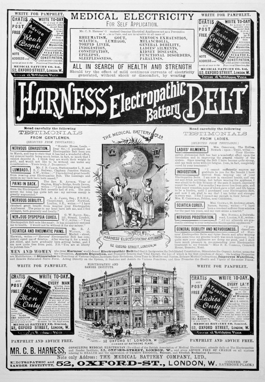 Koşum Elektropatik Pil Kemeri reklamı, 1893 by Unbekannt