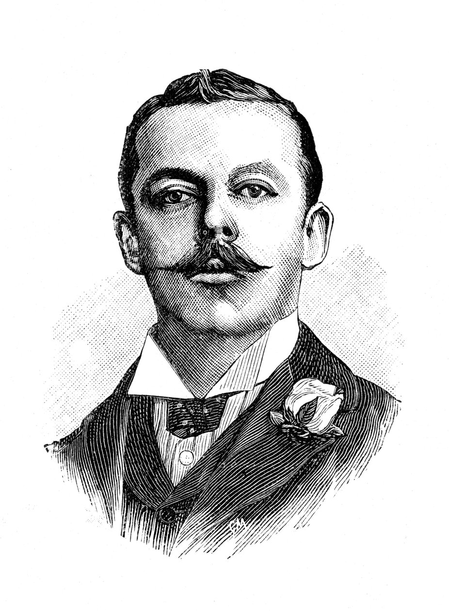 Harry John Lawson, bir güvenlik bisikletinin İngiliz mucidi, 19. yüzyıl by Unbekannt
