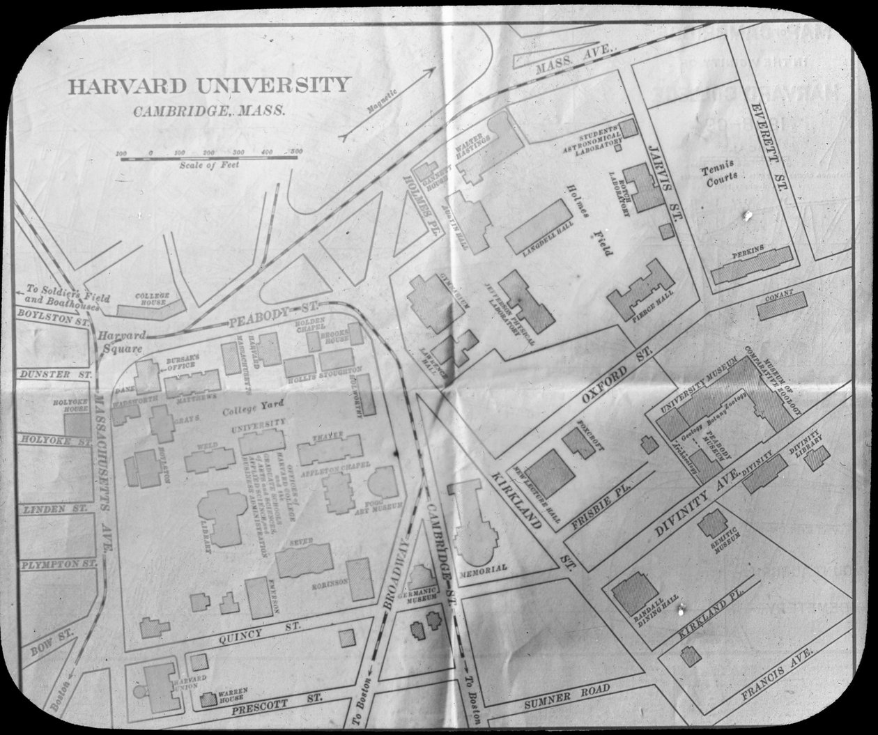Harvard Üniversitesi kampüs haritası, Cambridge, Massachusetts, ABD, 19. yüzyılın sonları veya 20. yüzyılın başlarında by Unbekannt