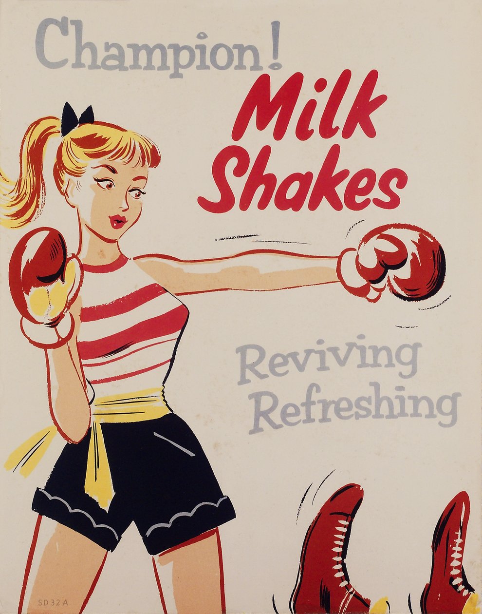 Sağlık Eğitimi ï Şampiyon! Milkshake, afiş, c 1955-1960 by Unbekannt