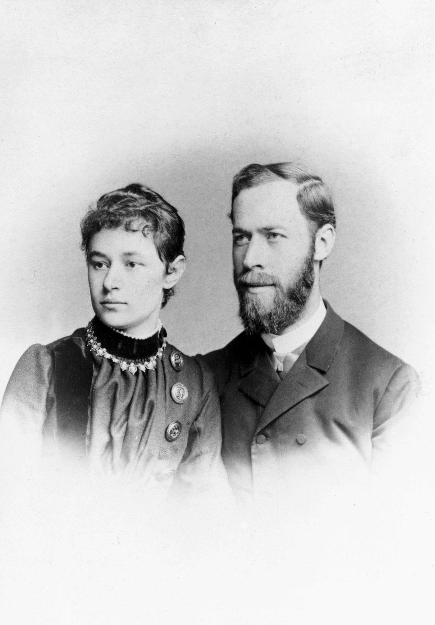 Heinrich Hertz, Alman fizikçi, eşi Elizabeth ile birlikte by Unbekannt