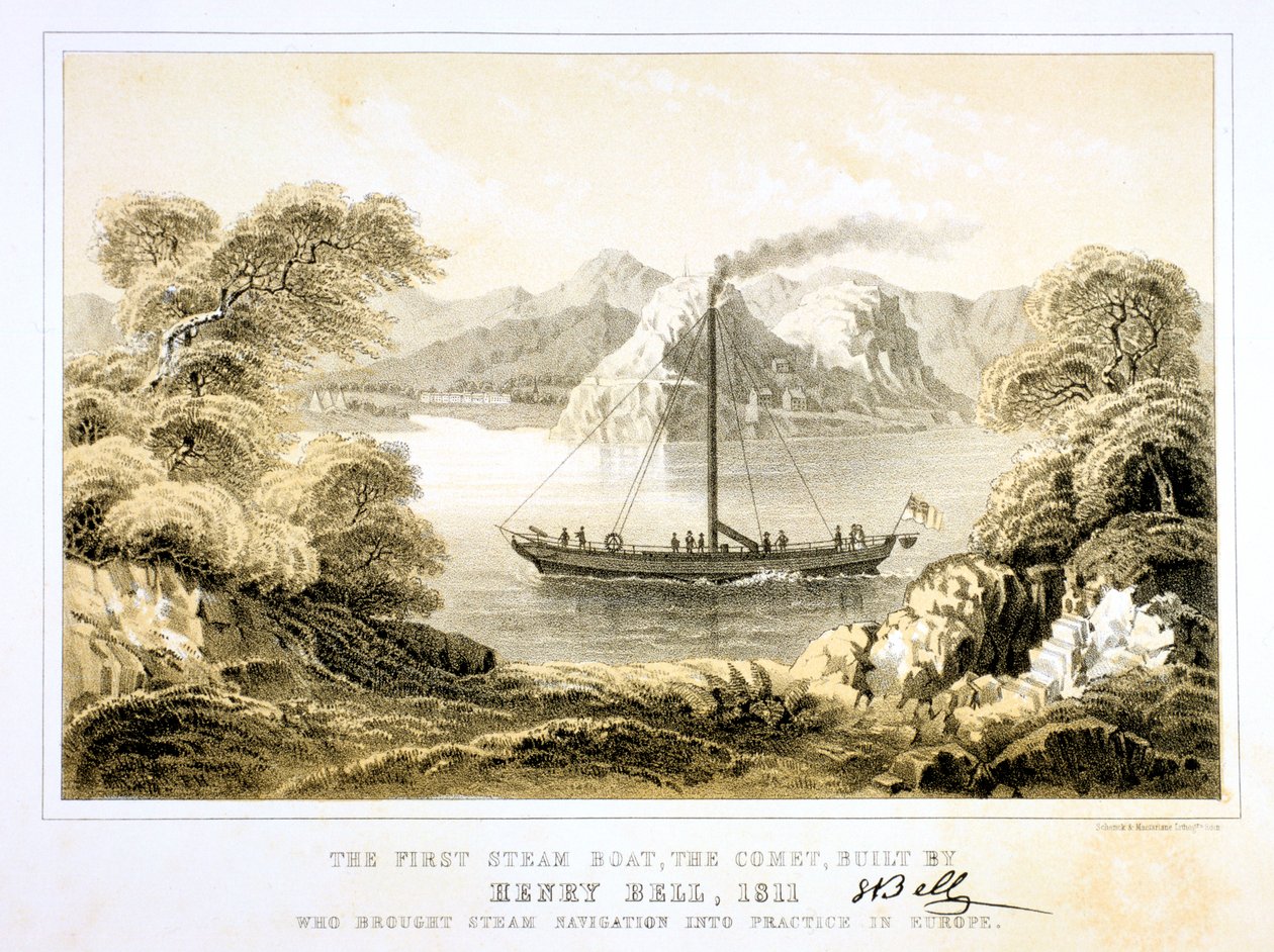 Henry Bells buharlı tekne Comet 1811, 1856. by Unbekannt