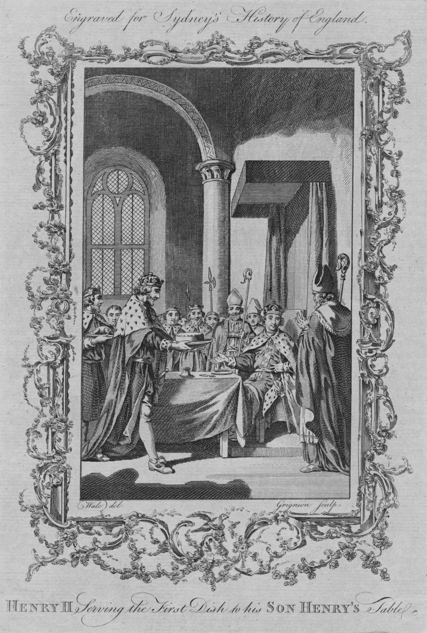 Henry II, oğlu Henrys masasına ilk yemeği sunuyor, 1773. by Unbekannt