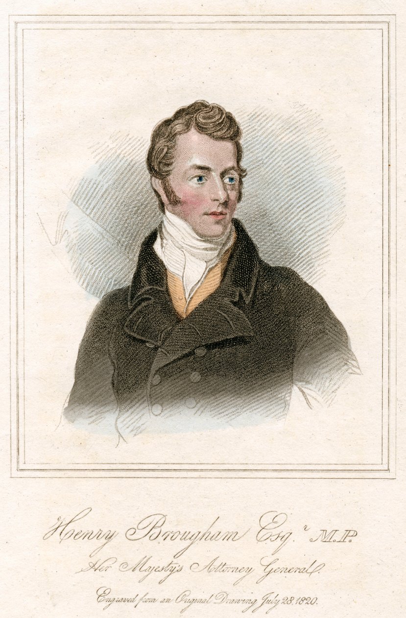 Henry Peter Brougham, 1 Baron Brougham ve Vaux, İskoç avukat ve politikacı, c1820 by Unbekannt