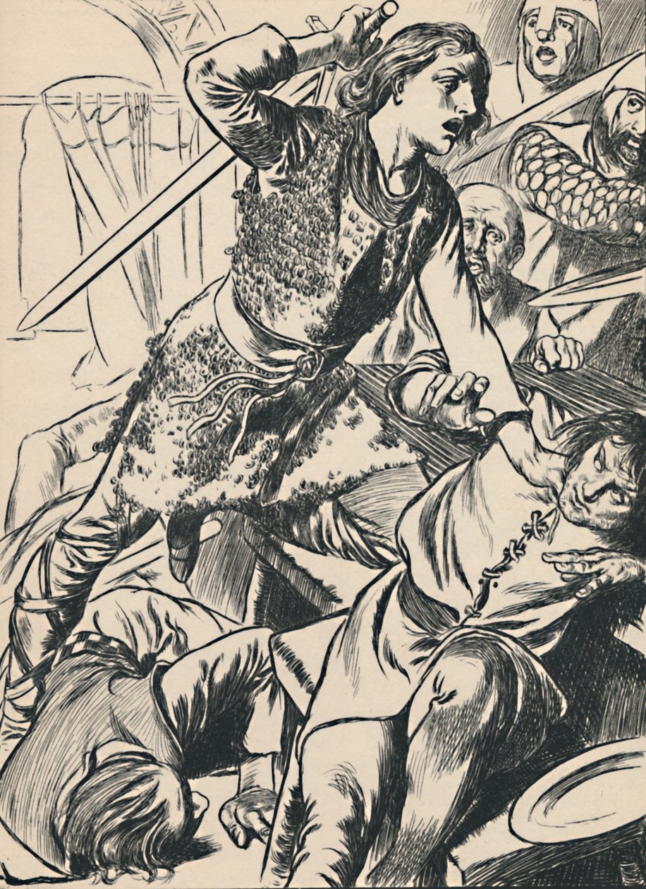 Hereward ve Adamları Normanlara Saldırır, c1907 by Unbekannt