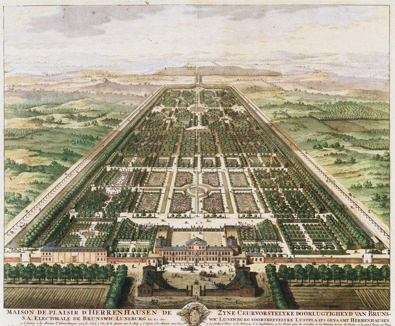 Herrenhausen: Kale ve Bahçeler, c. 1745 by Unbekannt
