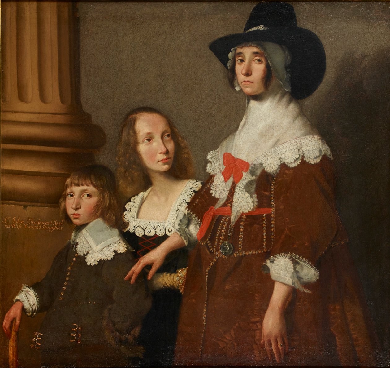 Hester Tradescant ve Üvey Çocukları, John ve Frances, c1644 by Unbekannt