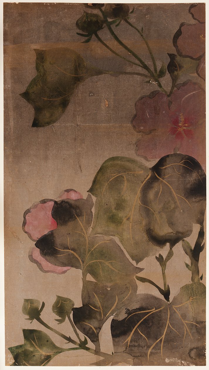 Hibiscus çiçekleri ve yaprakları, Edo dönemi, 1615-1868. by Unbekannt