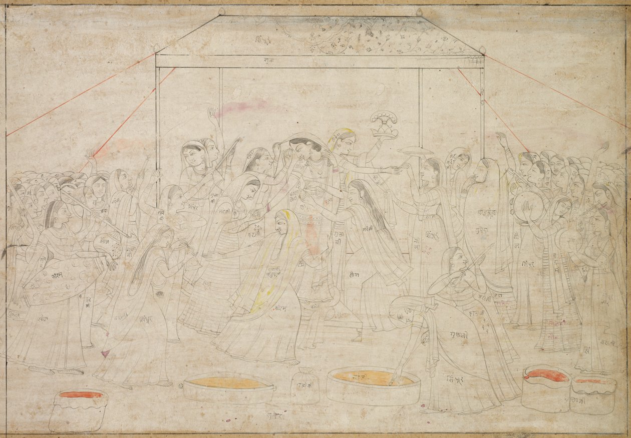 Hindu Tanrısı Krishna, Bahar Şenliği Holi, c. 1790. by Unbekannt
