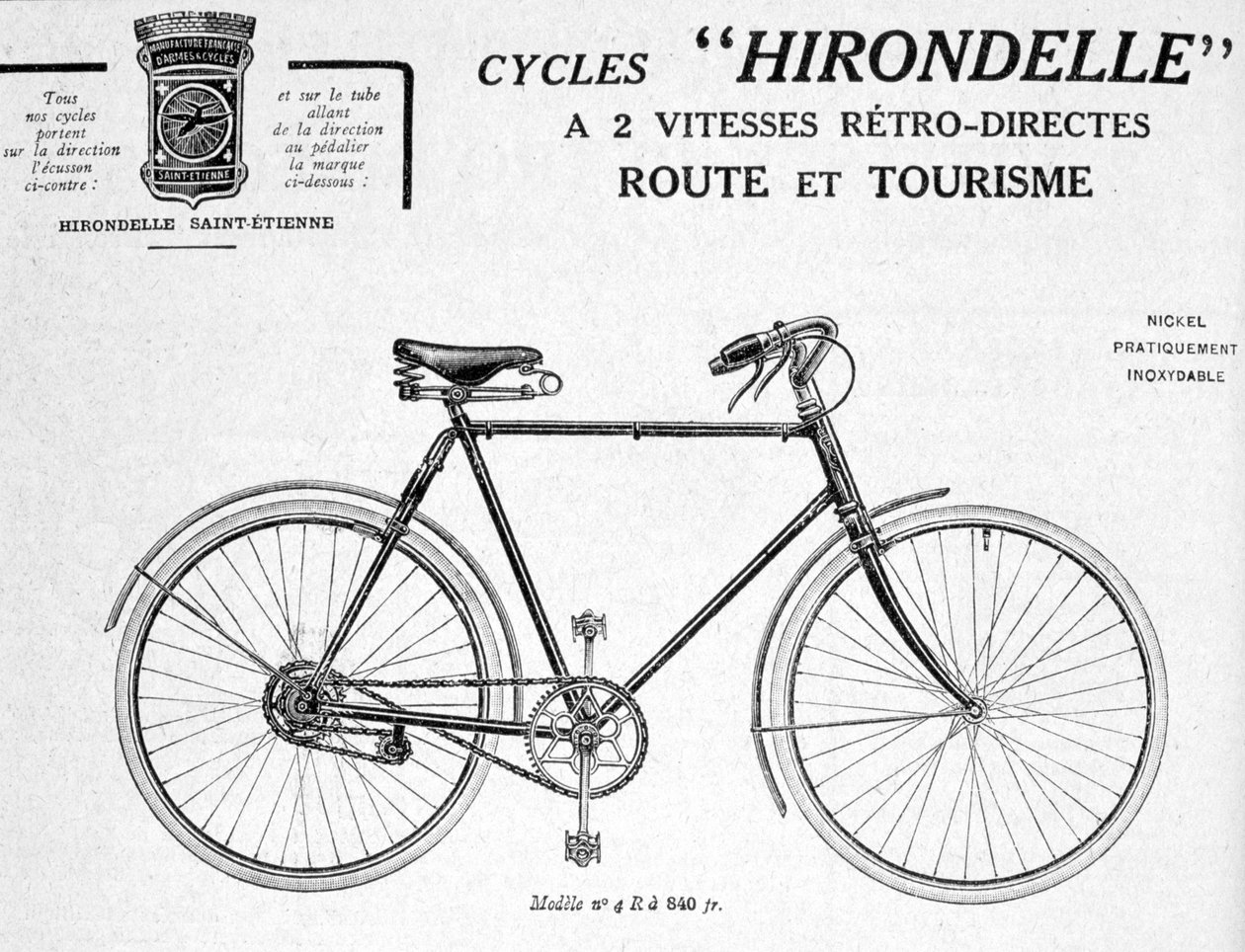 Hirondelle Saint Etienne, Bisiklet Turizmi Reklamı, 20. yüzyıl by Unbekannt