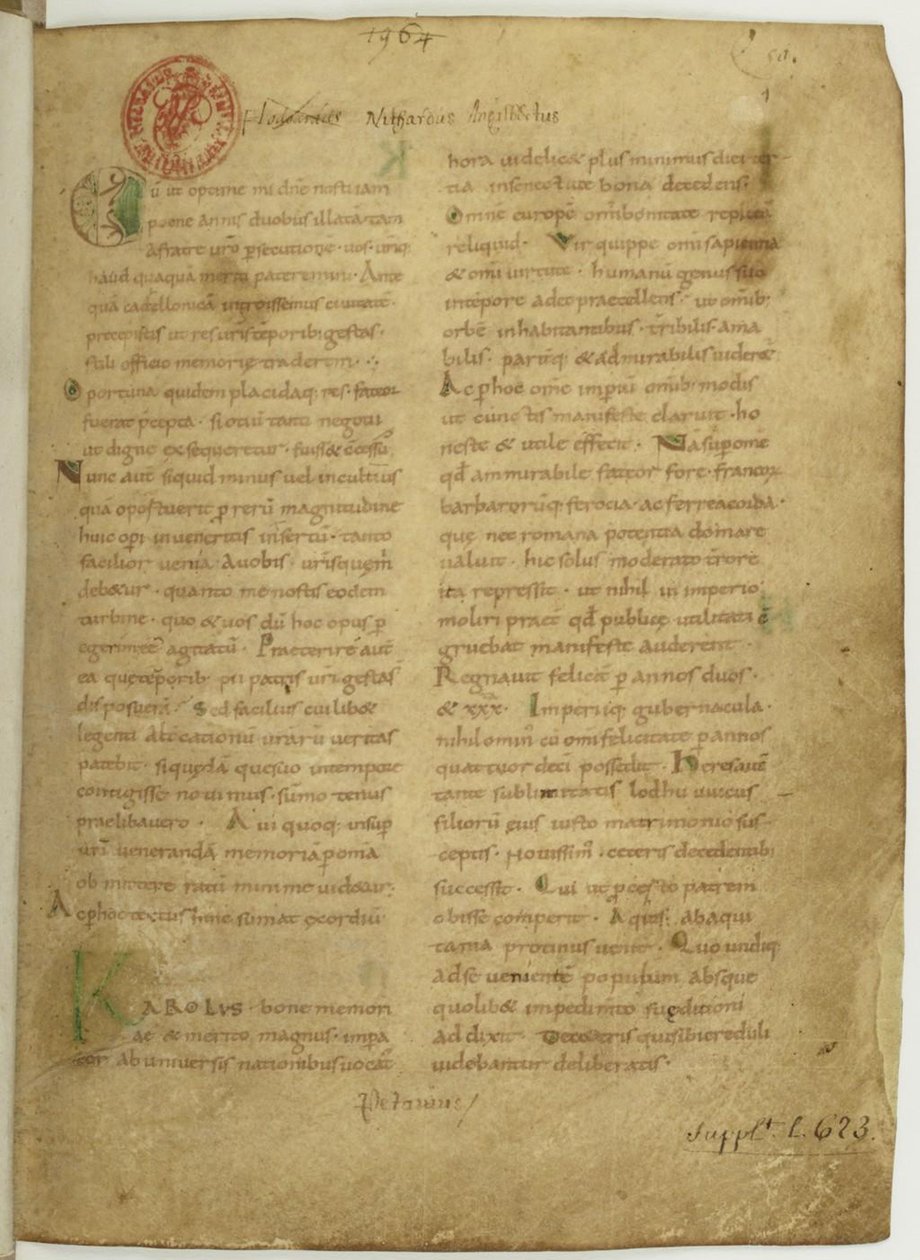 İngilizlerin Tarihi Nennius El yazmasının ilk sayfası, 11. yüzyıl by Unbekannt