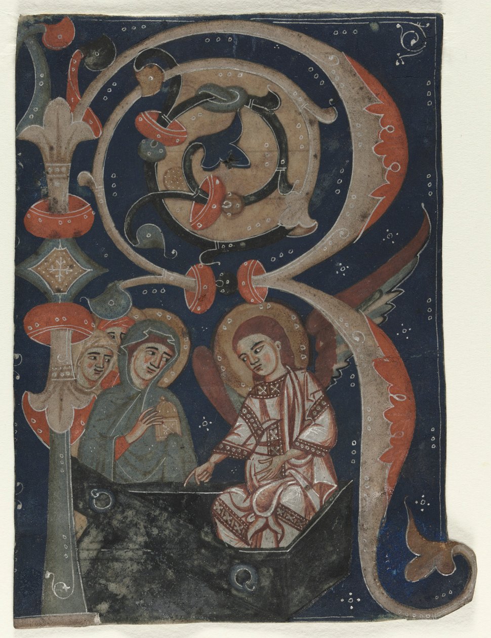 Kademeli Bir Şekilden Kesilen Tarihsel İlk R: Mezardaki Üç Meryem, c. 1200-1230. by Unbekannt