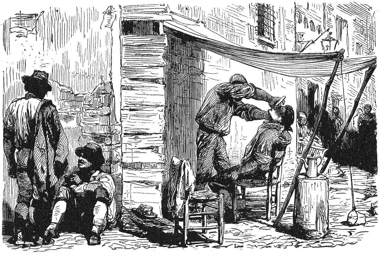 Antik Roma Tarihi. Eski şehirde Roma Berber Dükkanı by Unbekannt