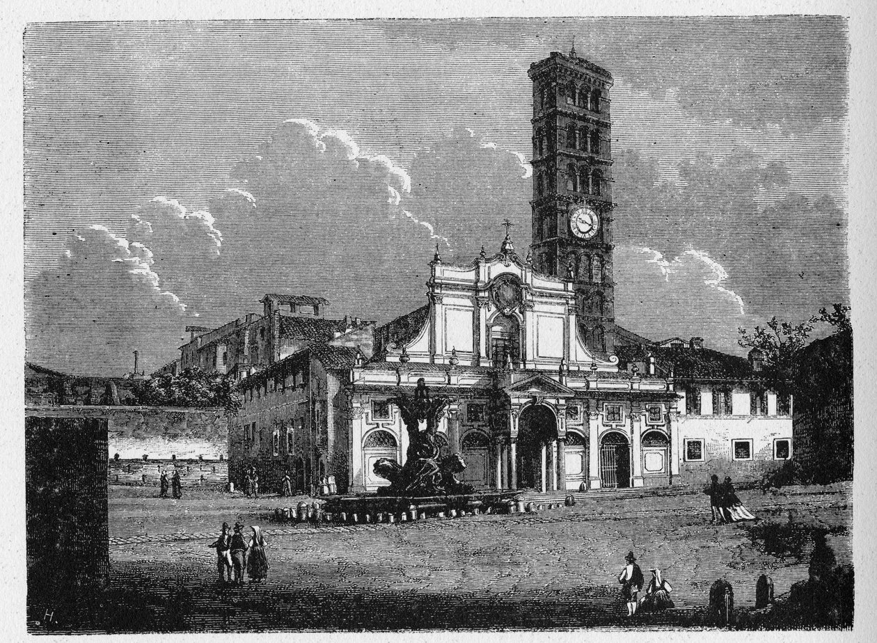 Antik Roma Tarihi. Cosmedin'deki Santa Maria, Roma, İtalya'da küçük bir bazilika kilisesidir. Ripa'nın rione bölgesinde yer almaktadır. by Unbekannt