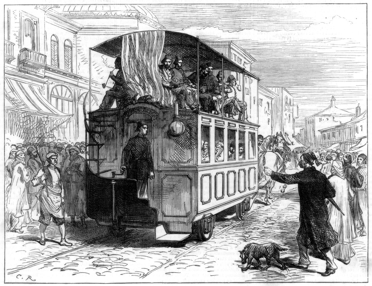 Atlı tramvay, Konstantinopolis, 1877 by Unbekannt