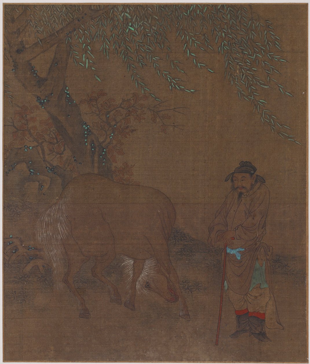 Bir Söğüt Altında At ve Damat, Muhtemelen Ming hanedanı, 1368-1644. by Unbekannt