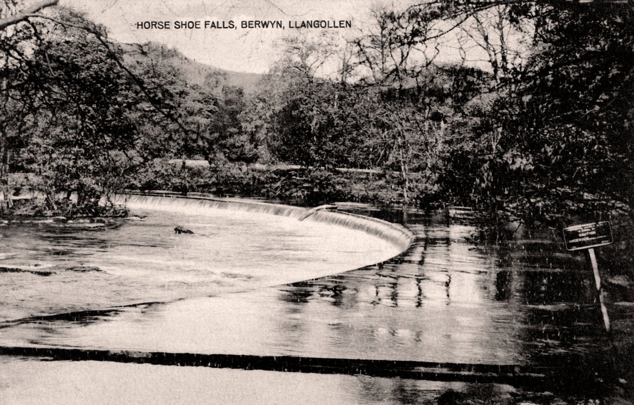Horseshoe Şelalesi, Dee Nehri üzerinde, Llangollen, Galler, 20. yüzyılın başlarında by Unbekannt