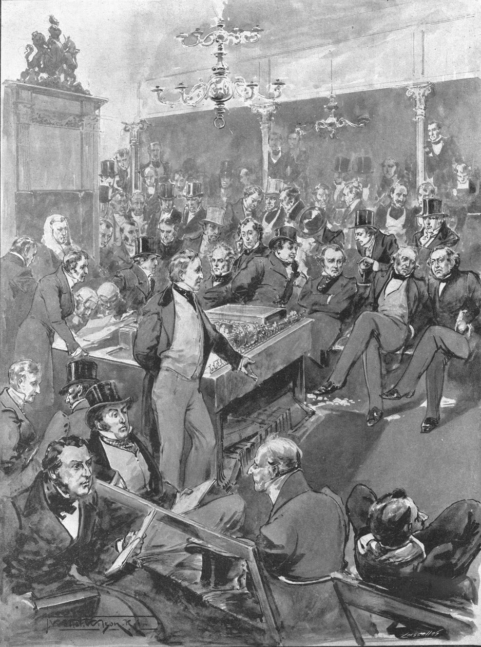 Avam Kamarası, 1846: Robert Peel, Serbest Ticaret İlkelerine Dönüşümünü Açıklarken..., 1901. by Unbekannt