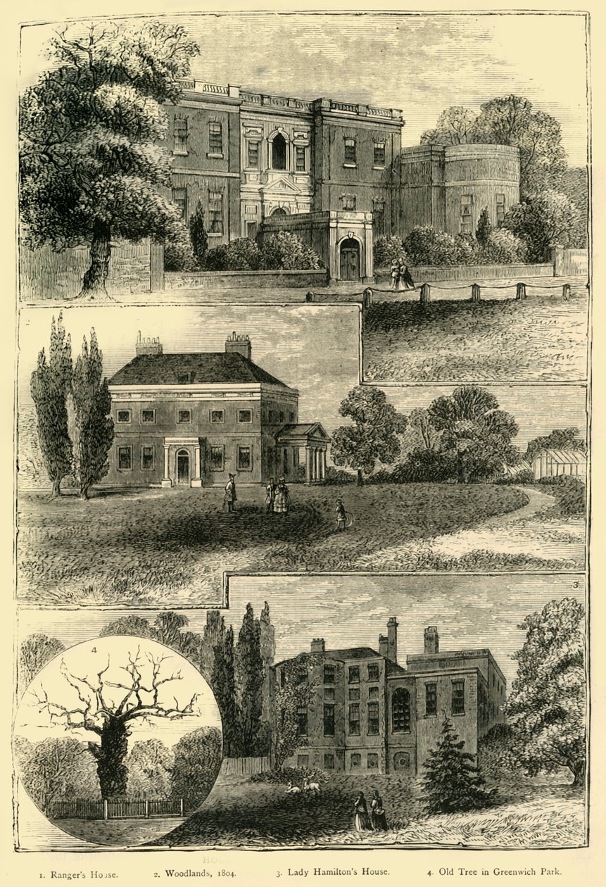 Evler Yuvarlak Greenwich Parkı, c1878. by Unbekannt