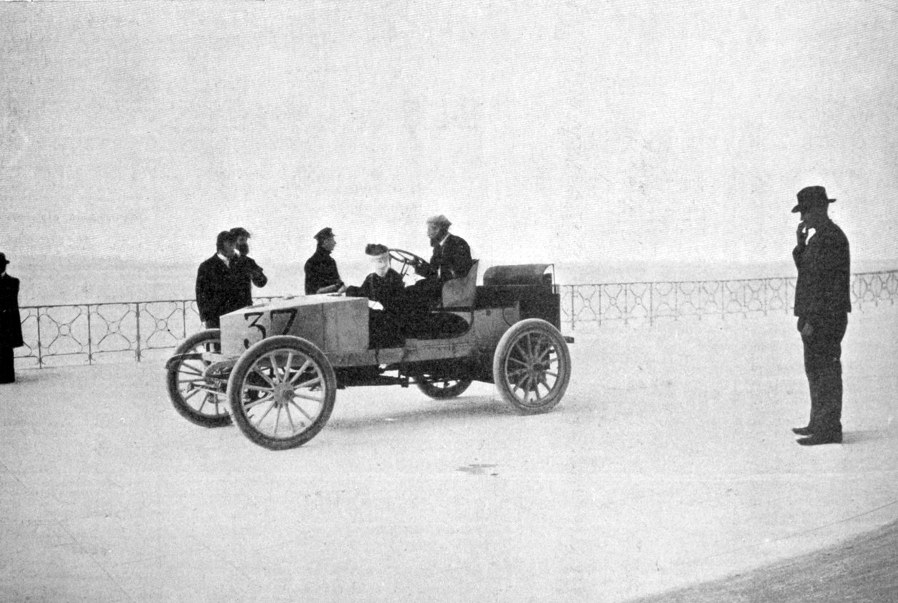 Hubert le Blon, Gardner-Serpollet buharlı arabasında, Nice, 1903 by Unbekannt