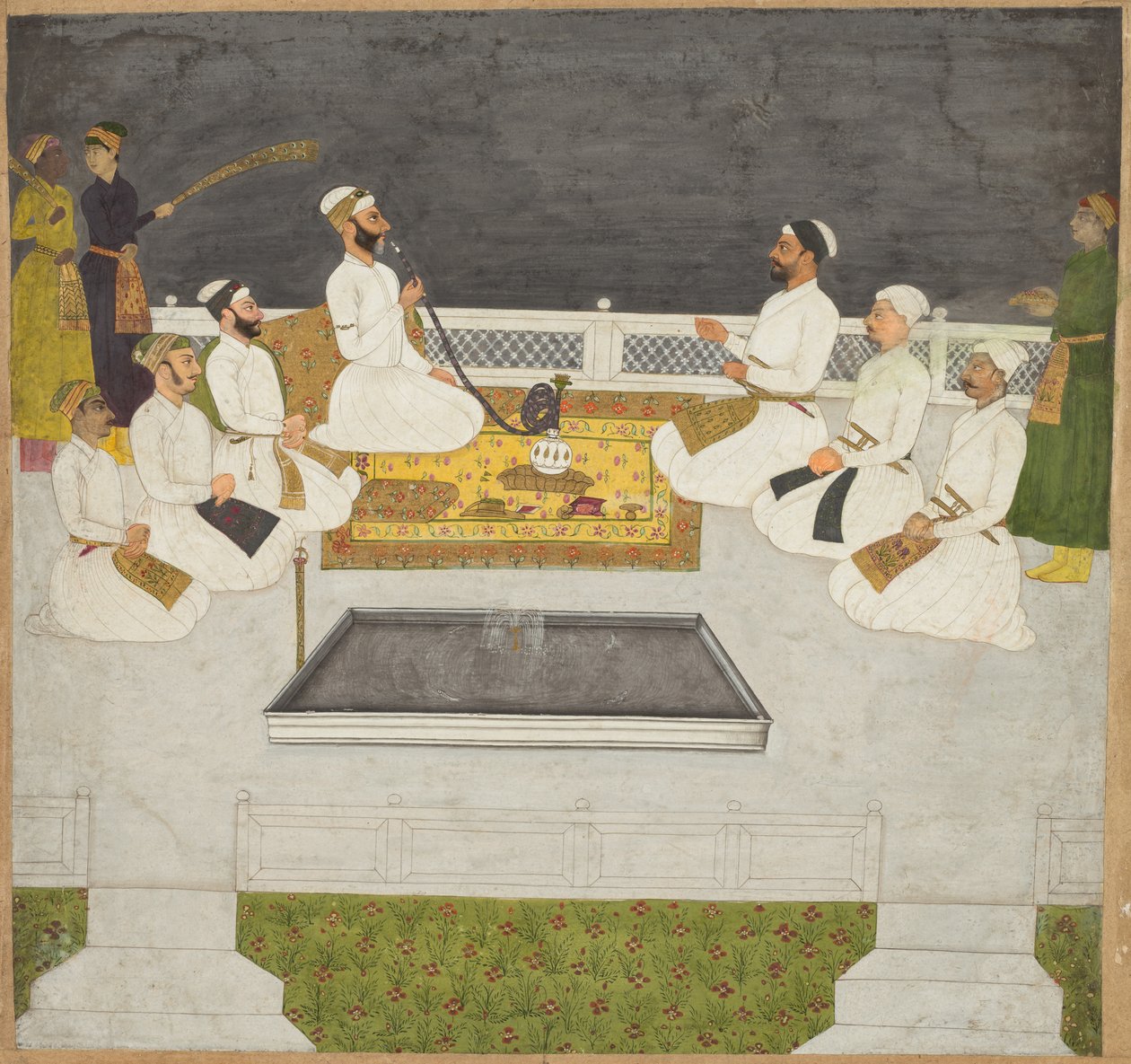 Hüseyin Ali Han Kardeşlerini Eğlendiriyor Seyyid Kardeşler, c. 1712-19. by Unbekannt