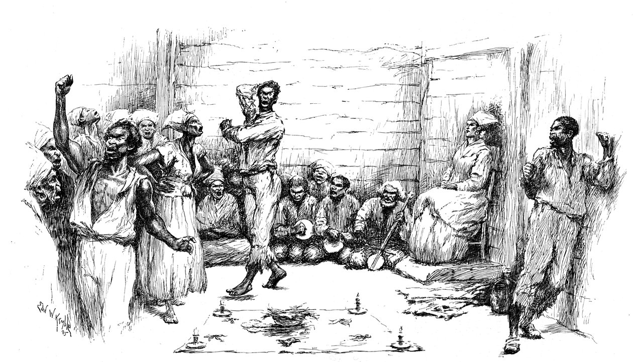 Voodoo dans ayinleri sırasında uyandırılan hipnotik trans, Louisiana, ABD, 1886 by Unbekannt