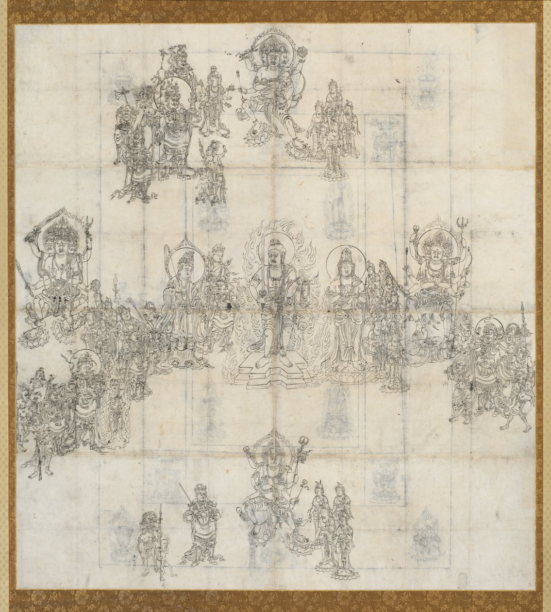 Hayırsever Krallar Sutra Mandala için İkonografik Kroki Zuzo, 1100