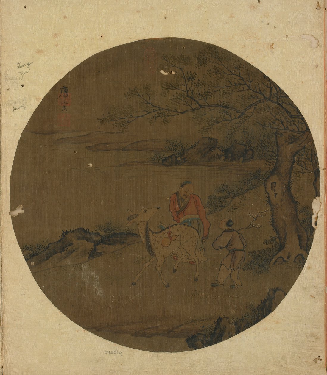 Ölümsüz, geyik ve çocuk, Ming hanedanı, 16-17. yüzyıl. by Unbekannt