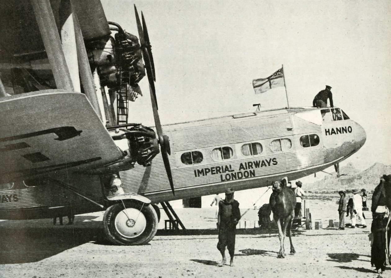 Imperial Airways Handley-Page HP 42 çift kanatlı Hanno, Gwadar, Belucistan, c1931-c1940 1946. by Unbekannt
