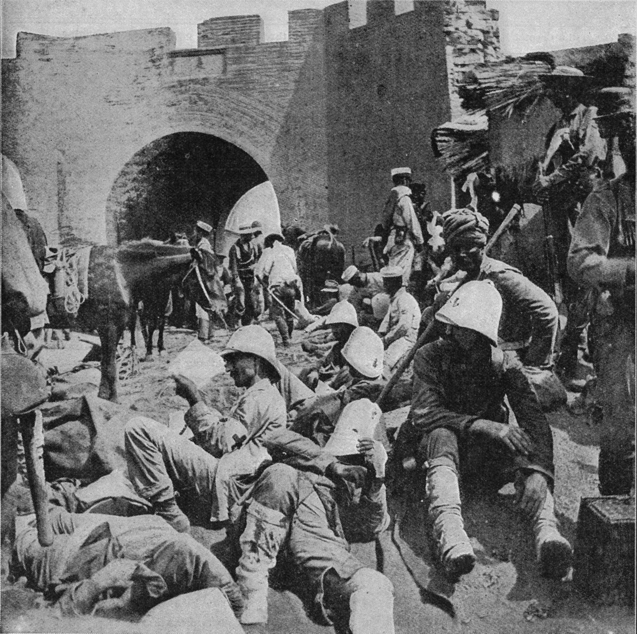 Çiçekli Ülkede - Müttefiklerin Çamur Kapısındaki Yaraları, Tientsin, 1900 by Unbekannt