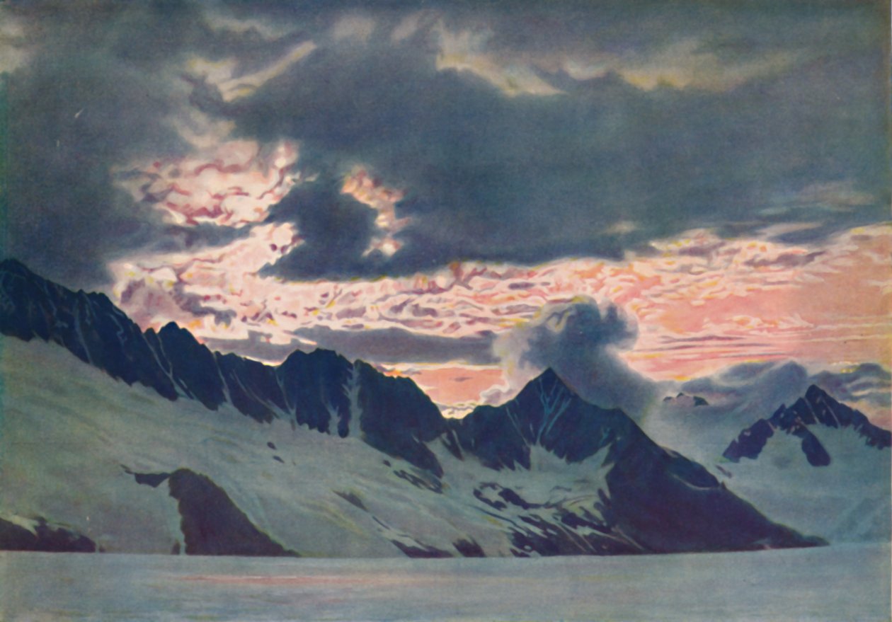 Şafağın Uyanışında: Alp Tepesi ve Vadisinde Görülen Yeşil Sisler, c1935 by Unbekannt
