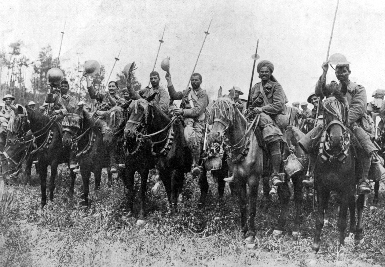 Hücum ettikten sonra Kızılderili süvarileri, Somme, Fransa, Birinci Dünya Savaşı, 14 Temmuz 1916, c1920 by Unbekannt