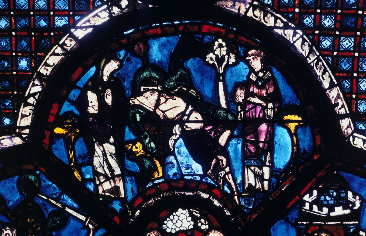 Yaralı hacı rahip ve Levite tarafından görmezden gelindi, vitray, Chartres Katedrali, Fransa, 1205-1215 by Unbekannt