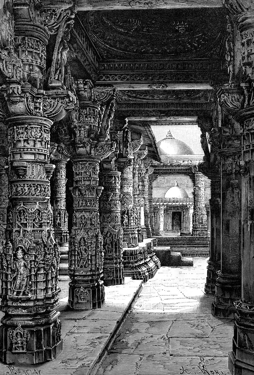 Bir Jaina Tapınağının İçi, Abu Dağı, Rajasthan, Hindistan, 1895 by Unbekannt