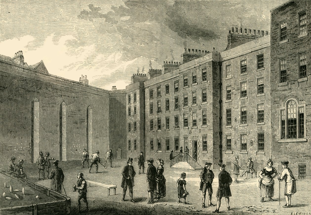 Filo Hapishanesinin İçi - The Racket-Court, c1872. by Unbekannt