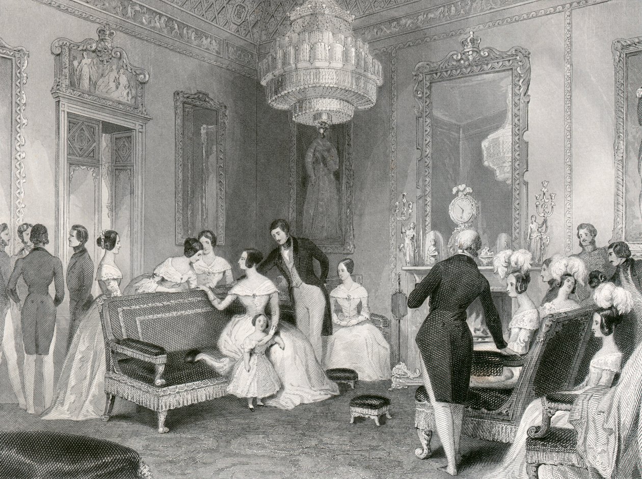 Sarı Çizim Odasının İçi, Buckingham Sarayı, Londra, 1840 by Unbekannt