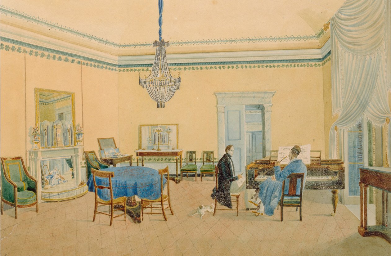 Rakamlarla iç mekan. Müzik Odası, 1830-1839 by Unbekannt