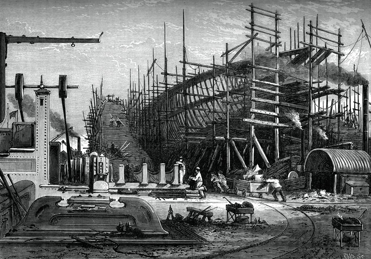 Demir gemi, Messrs Samudas yard, Isle of Dogs, Londra, c1880 by Unbekannt