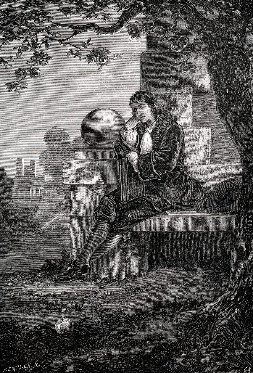 Isaac Newton, İngiliz bilim adamı ve matematikçi, 17. yüzyıl c1880 by Unbekannt