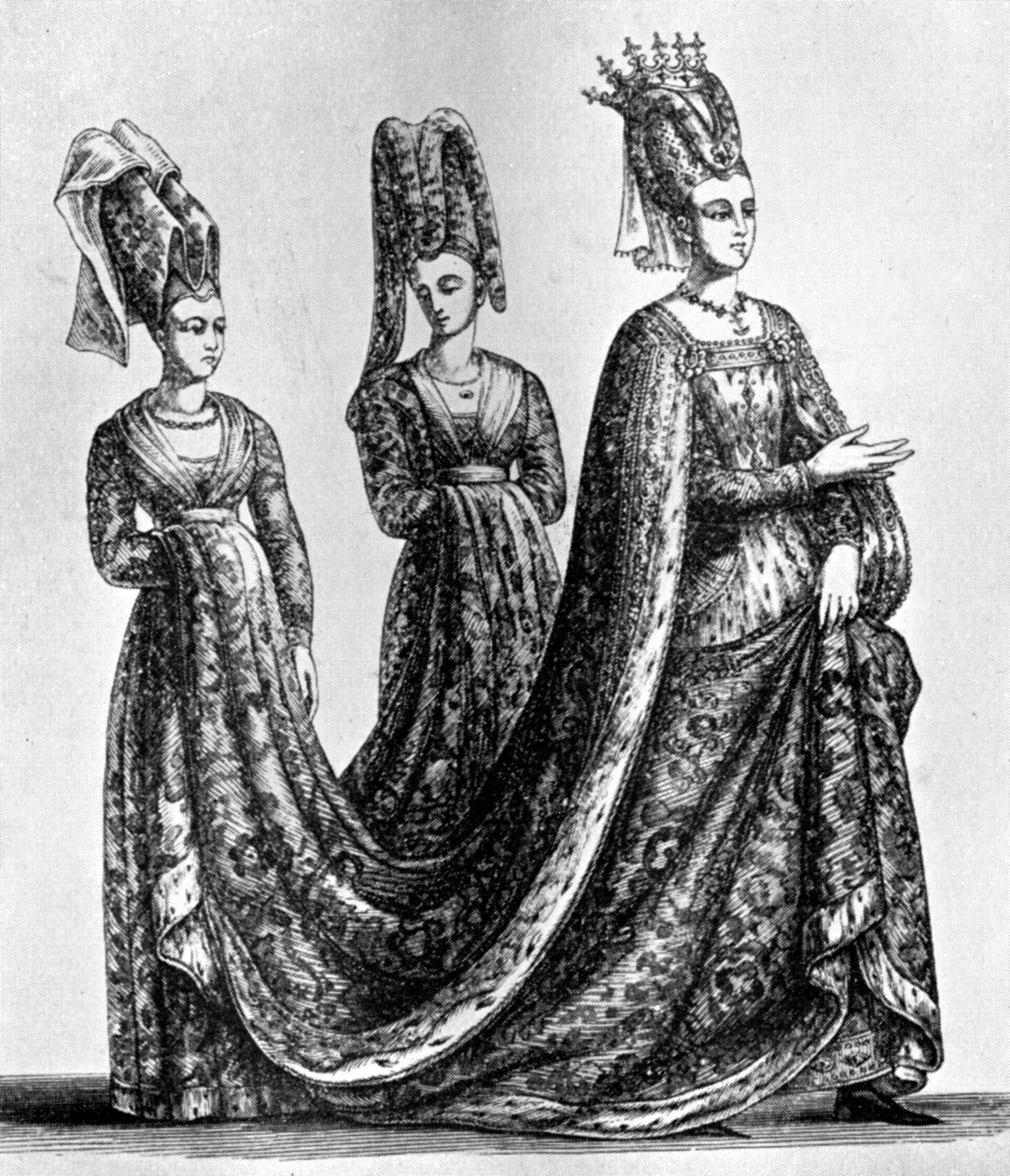 Bavyeralı Isabella çatallı bir başlık takıyor, 1435, 1910 by Unbekannt