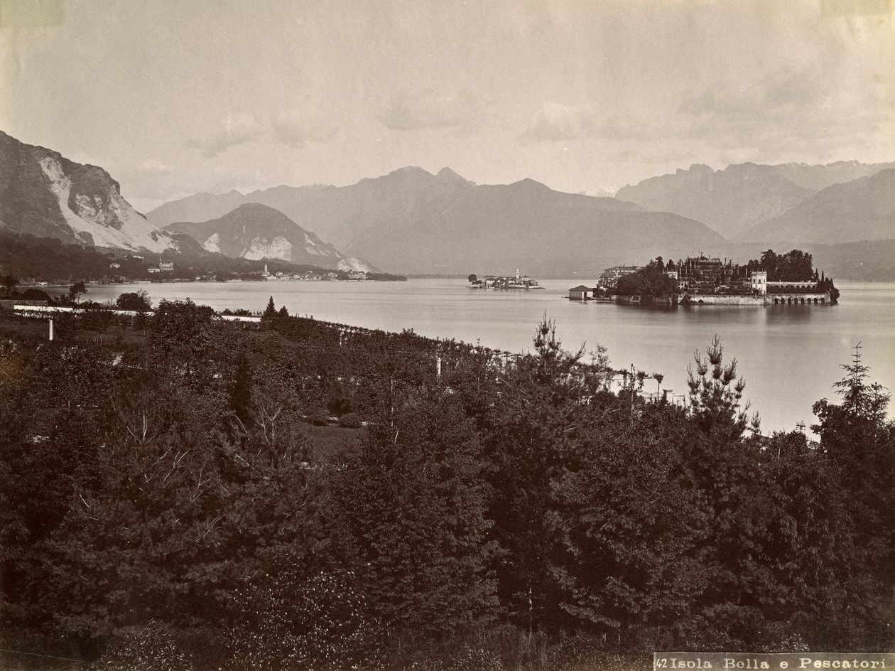 Isola dei Pescatori Balıkçılar Adası, Maggiore Gölü, İtalya, 1890 by Unbekannt