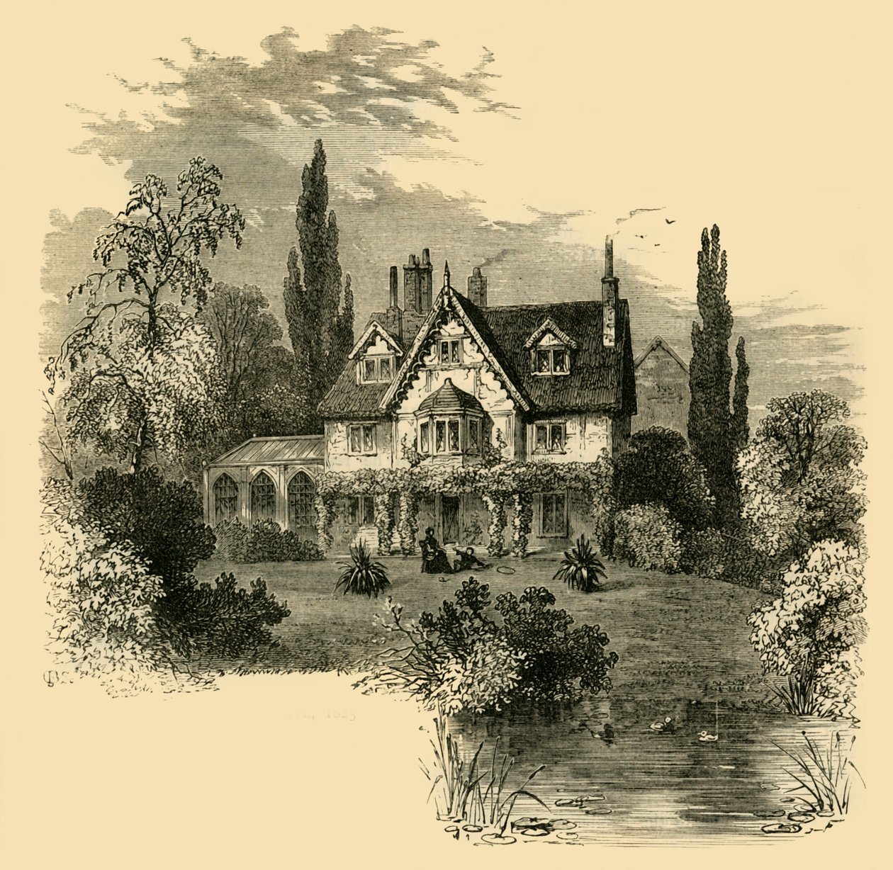 Ivy Cottage, Highgate, 1825, c1876. by Unbekannt