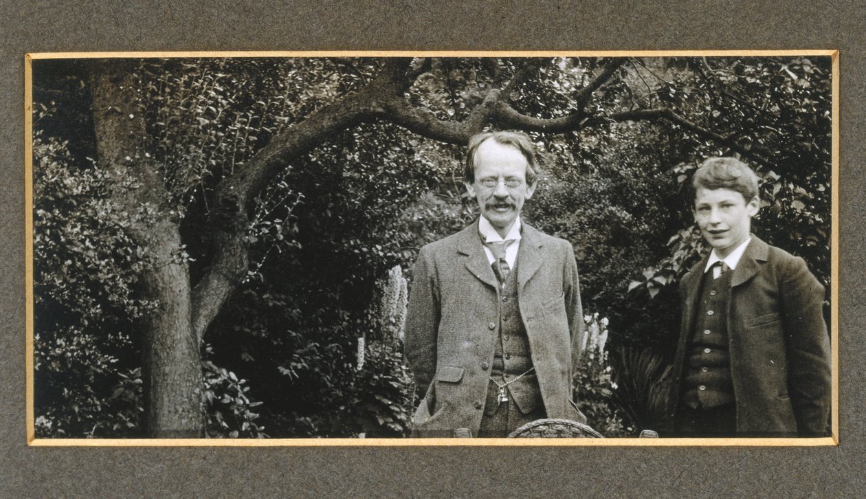 JJ Thomson, oğlu George ile birlikte, 1909 dolayları by Unbekannt